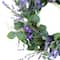 24" Purple & White Spring Lavender & Eucalyptus Floral Wreath
